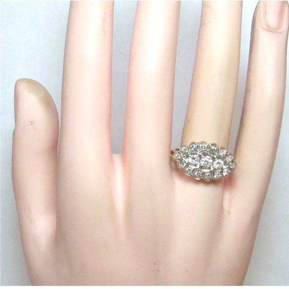 1940s Vintage Approx 1ct Diamond 14kt White and Yellow Gold Ring, Great Conditin - Picture 5 of 8